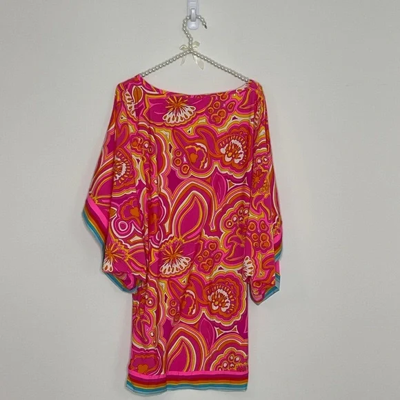Trina Turk Pink and Orange Paisley Swim Coverup - Picture 8 of 8
